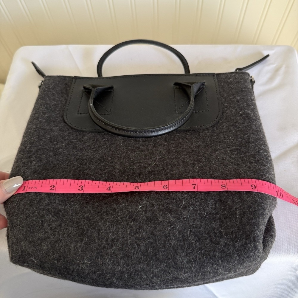 Graf Lantz Bedford Felt Convertible Crossbody Tote Bag Purse Gray Merino Wool - Picture 5 of 12